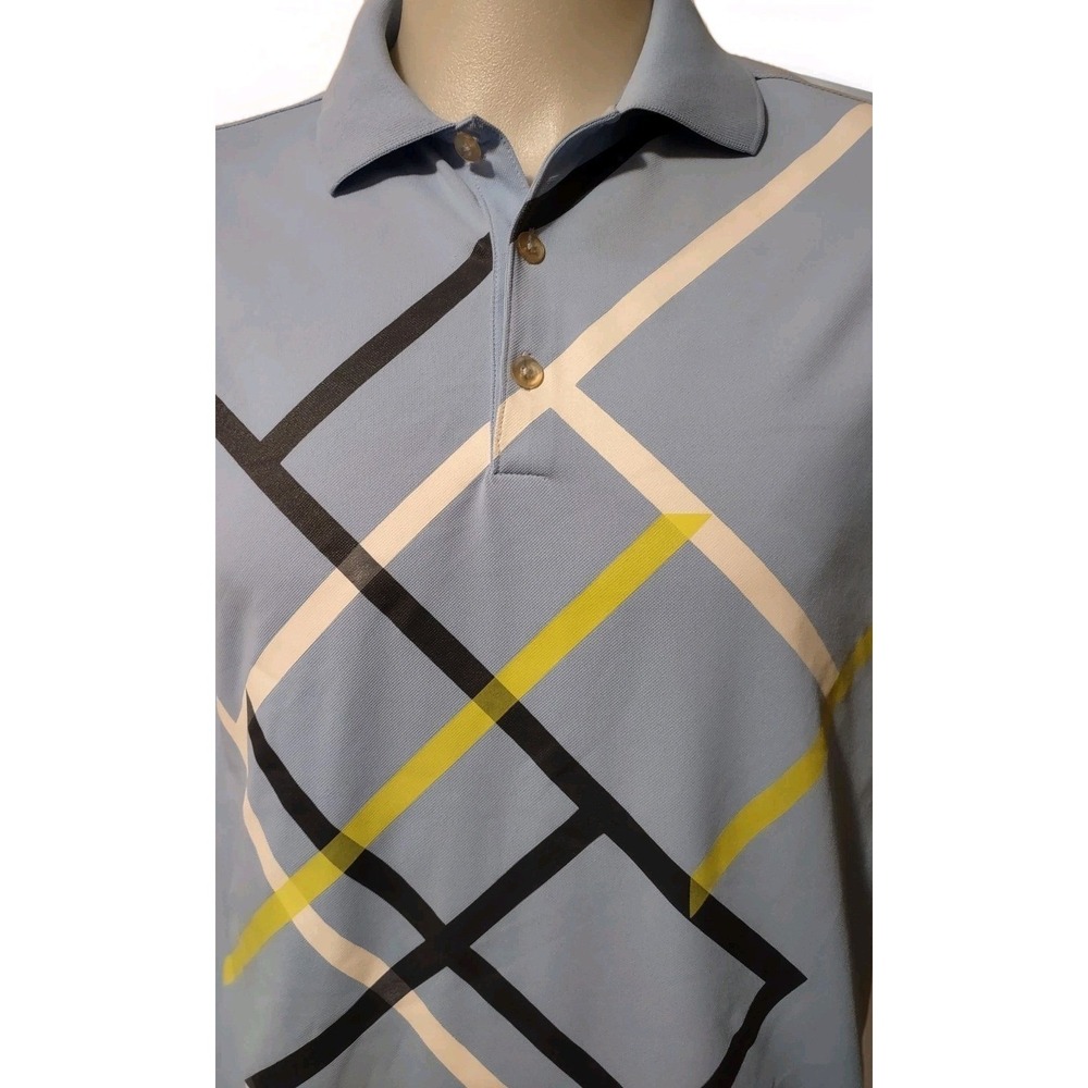Nike Polo Shirt Men's Medium Dri Fit Golf Tour Performance PGA Swoosh Sky Blue - Picture 12 of 13